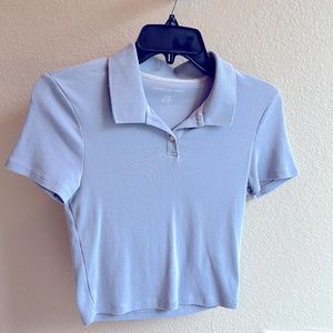 Girls American eagle SM polo crop top shirt